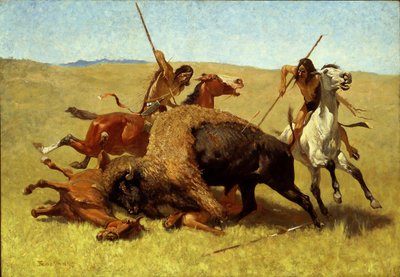 Polowanie na bizony autorstwa Frederic Remington