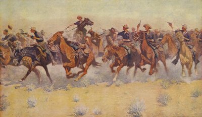 Szarża, z Colliers Weekly, wyd. 1906 autorstwa Frederic Remington