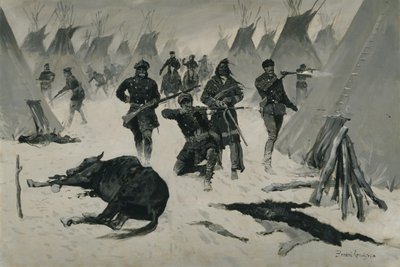 Pokonanie Szalonego Konia autorstwa Frederic Remington