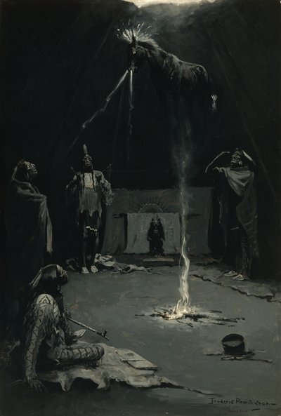 Odejście konia medycznego (indyjski bóg ognia) 1897 autorstwa Frederic Remington