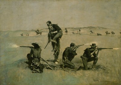 Ostatni bastion (dwadzieścia pięć do jednego) c.1896 autorstwa Frederic Remington