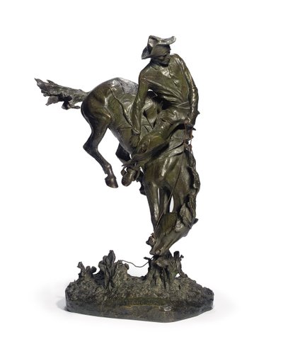 The Outlaw (brąz z brązowo-zieloną patyną) autorstwa Frederic Remington