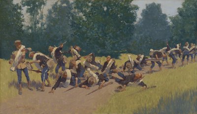 Krzyk odłamków na wzgórzu San Juan, 1898 autorstwa Frederic Remington
