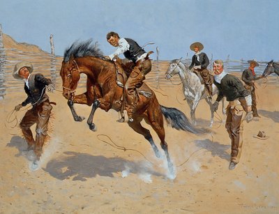 Wyrzuć go, Bill, ok. 1893 (olej na płótnie) autorstwa Frederic Remington
