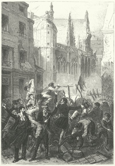 Powstanie Dni Czerwcowe, Rewolucja 1848, Paryż (rycina) autorstwa Frederic Theodore (after) Lix
