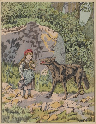 Le Petit Chaperon Rouge, Czerwony Kapturek (kolor lito) autorstwa Frederic Theodore (after) Lix