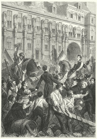 Ludwik Filip, książę Orleanu, w drodze do hotelu de Ville w Paryżu autorstwa Frederic Theodore (after) Lix