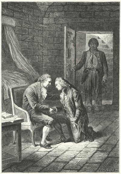 Ludwik XVI we Francji otrzymuje od swojego prawnika Malesherbesa wiadomość o skazaniu za zdradę autorstwa Frederic Theodore (after) Lix