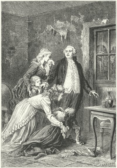 Ludwik XVI żegnający się z rodziną przed egzekucją autorstwa Frederic Theodore (after) Lix