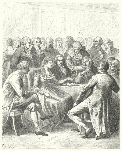 Madame Roland and the Girondins, Rewolucja Francuska (grafika) autorstwa Frederic Theodore (after) Lix