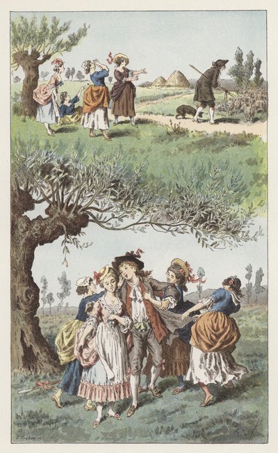 Byliśmy trzema dziewczynami (kolor lito) autorstwa Frederic Theodore (after) Lix