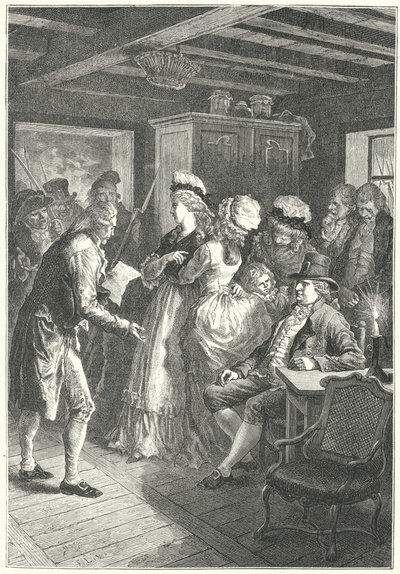 Aresztowanie Ludwika XVI i jego rodziny w Varennes autorstwa Frederic Theodore (after) Lix