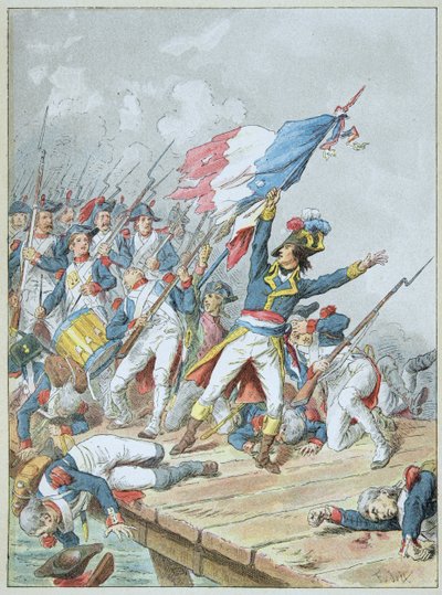 Bonaparte przekraczający most d Arcole w listopadzie 1796 r. autorstwa Frederic Theodore Lix