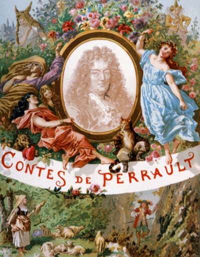 Charles Perrault i bohaterowie jego opowieści, początek XX wieku (ilustracja) autorstwa Frederic Theodore Lix