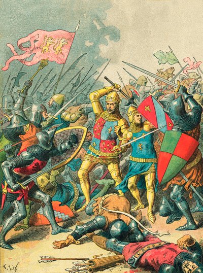 Król Jan w bitwie pod Poitiers autorstwa Frederic Theodore Lix