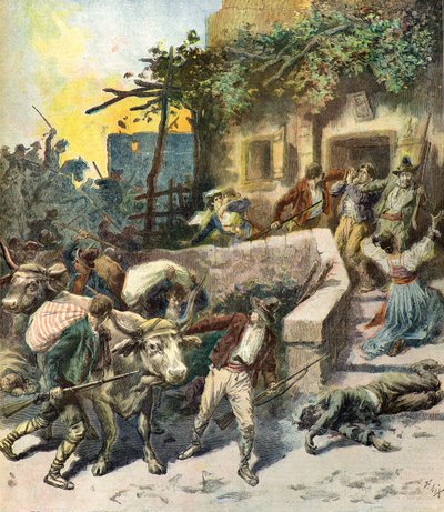Plądrowanie domu na Sycylii autorstwa Frederic Theodore Lix