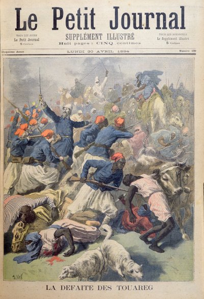 Klęska Tuaregów, okładka "Le Petit Journal", 30 kwietnia 1894 r. autorstwa Frederic Theodore Lix