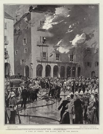 Pożar na Korfu, złota rączka na ratunek autorstwa Frederic de Haenen