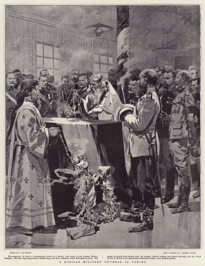 Rosyjski pogrzeb wojskowy w Pekinie autorstwa Frederic de Haenen