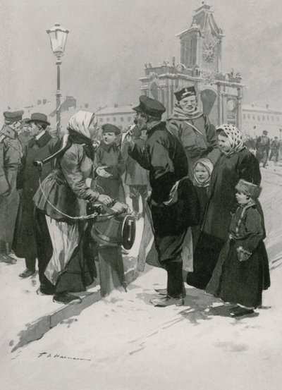 Uliczny sprzedawca solonych śledzi autorstwa Frederic de Haenen