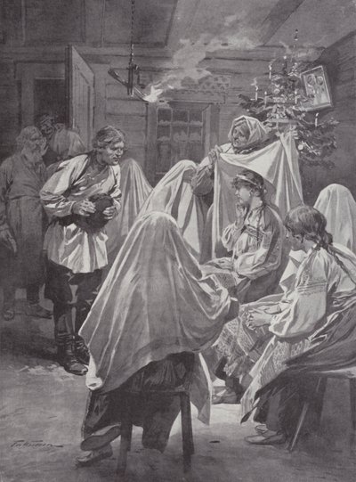 Wybór Panny Młodej w Wigilię autorstwa Frederic de Haenen