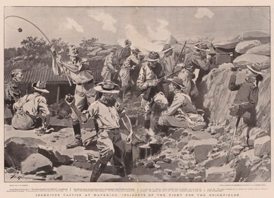 Pomysłowa taktyka w Mafeking, incydenty w walce o Brickfields autorstwa Frederic de Haenen