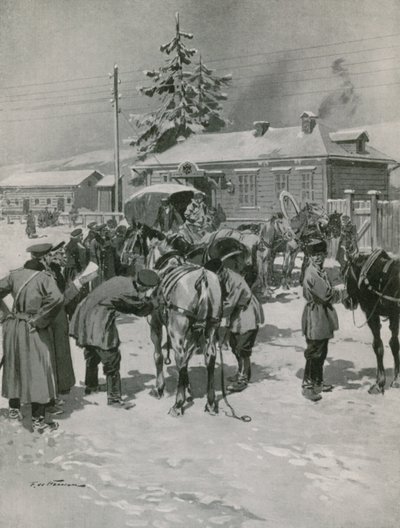 Scena dla koni pocztowych na Uralu autorstwa Frederic de Haenen
