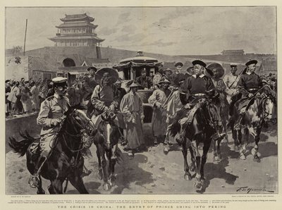 Kryzys w Chinach, wkroczenie księcia Ching do Pekinu autorstwa Frederic de Haenen