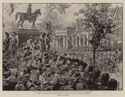 Oddział rowerzystów mijając Hyde Park Corner autorstwa Frederic de Haenen