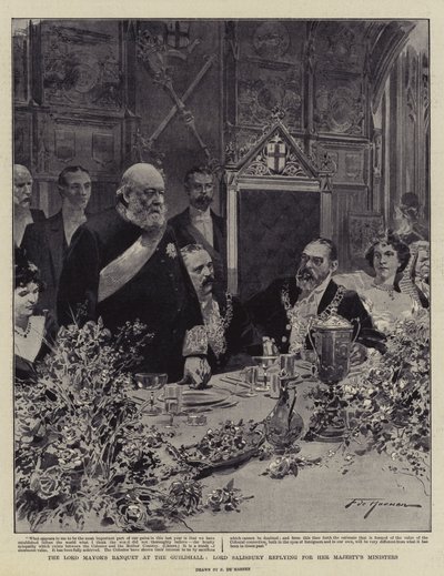 Bankiet Lorda Burmistrza w Guildhall, Lord Salisbury odpowiada w imieniu ministrów Jej Królewskiej Mości autorstwa Frederic de Haenen