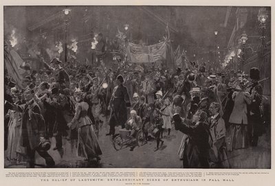 Ulga Ladysmith, Nadzwyczajna Scena Entuzjazmu w Pall Mall autorstwa Frederic de Haenen