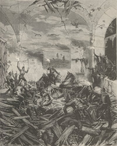 Pałac Zimowy po wybuchu, wieczór 17 lutego 1880 r. autorstwa Frederic de Haenen