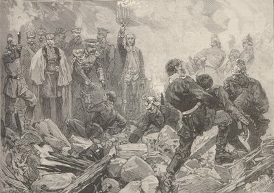 Pałac Zimowy po wybuchu, wieczór 17 lutego 1880 r. autorstwa Frederic de Haenen