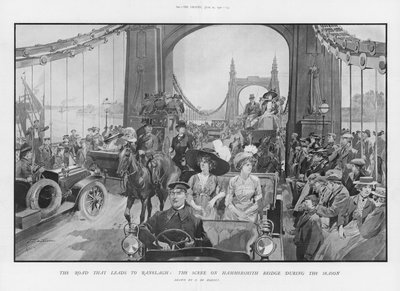 Scena na moście Hammersmith w sezonie autorstwa Frederic de Haenen