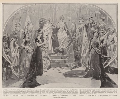 Aby pomóc strażnikom, Tableau in the Entertainment zorganizowana przez panią Arthur Paget w Teatrze Jej Królewskiej Mości autorstwa Frederic de Haenen