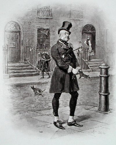 Pan Micawber, z „David Copperfield” Charlesa Dickensa napisany w latach 1849-50 autorstwa Frederick (after) Barnard