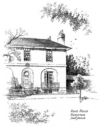 Keats House, Hampstead, Londyn, 1912. autorstwa Frederick Adcock