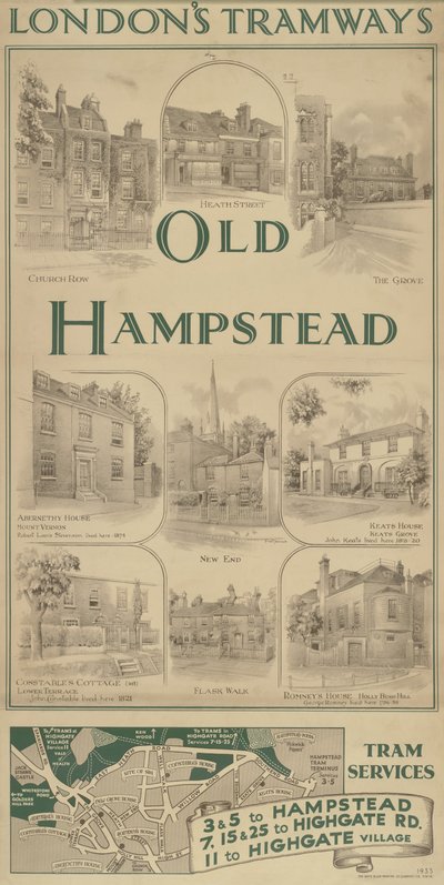 Old Hampstead, usługi tramwajowe autorstwa Frederick Adcock