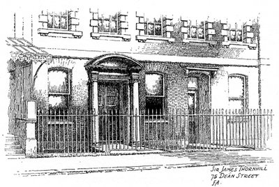 Dom Sir Jamesa Thornhillsa, 75 Dean Street, Londyn, 1912 r autorstwa Frederick Adcock