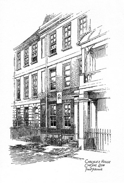 Dom Thomasa Carlylesa, 24 Cheyne Row, Chelsea, Londyn, 1912. autorstwa Frederick Adcock