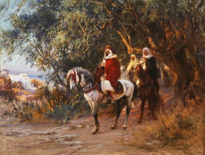 Arabowie na koniu, 1892 autorstwa Frederick Arthur Bridgman