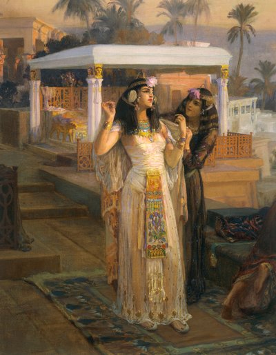 Kleopatra na tarasach Philae autorstwa Frederick Arthur Bridgman