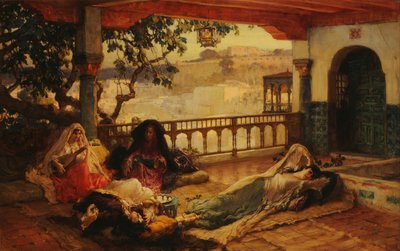Wieczór nad Algierem, ok.1880-1889 autorstwa Frederick Arthur Bridgman