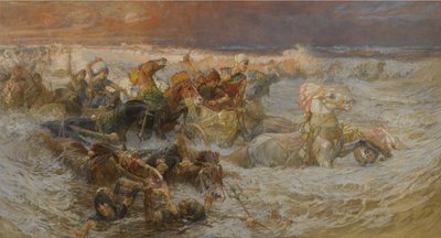 Armia faraonów pochłonięta przez Morze Czerwone autorstwa Frederick Arthur Bridgman