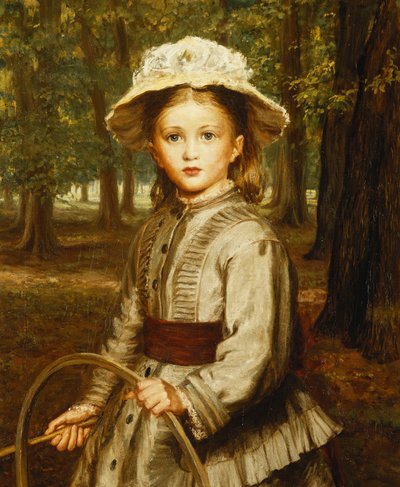 Młoda dziewczyna bawiąca się obręczą, autorstwa Frederick Bacon Barwell