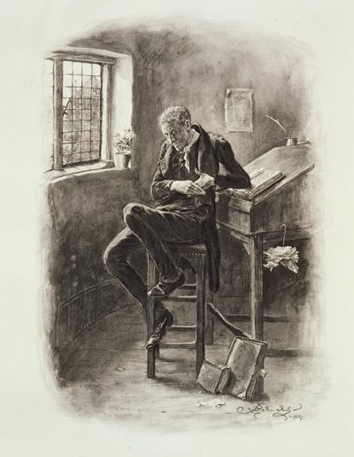 Uriah Heep, z książki „Charles Dickens: A Gossip about his Life”, autorstwa Thomasa Archera, opublikowanej ok. 1894 r. autorstwa Frederick Barnard