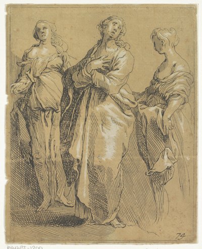 Trzy stojące postacie autorstwa Frederick Bloemaert
