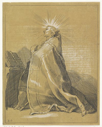 Klęczący święty w modlitwie autorstwa Frederick Bloemaert