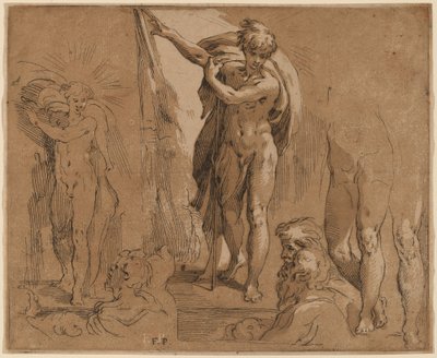 Św. Jan Chrzciciel autorstwa Frederick Bloemaert after Parmigianino