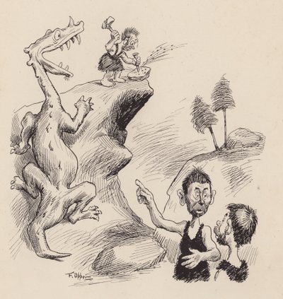 Our Antediluvian Ancestors autorstwa F Oppera: Numer Czwarty (litografia) autorstwa Frederick Burr Opper